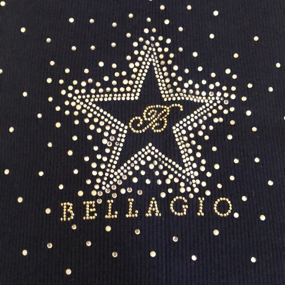 BELLAGIO LAS VEGAS RESORT MERCH VINTAGE - Dark Blue Tank Top 100% cotton so soft - Picture 3 of 5